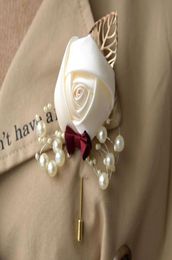 Wedding Prom Corsage Ceremony Flower Brooch Wedding Boutonnieres Groom Groomsmen Buttonhole Flowers Boutonniere 20pcslot GB2947479177