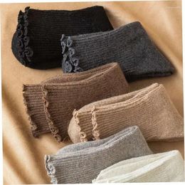 Women Socks Lace Casual Boot Colour Keep Cashmere Kawaii Winter Solid Long For Warm Thicker