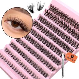 False Eyelashes GROINNEYA DIY cluster eyelashes natural eyelash extensions Dovetail segmented bundles Q240510