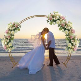 Party Decoration 8.9ft Round Backdrop Stand Gold Metal Circle Wedding Arch Balloon Holder Kit Large Size Frame For