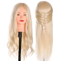 Mannequin Heads Wxw613 85% human hair wig fake head with or woven cutting Practise training Q240510