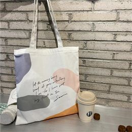 Storage Bags Graphic Eco Reusable Cloth Bag Women Canvas Tote Shoulder Fashion Key Phone Shopping Handbag Large-capacity Bolsa Playa