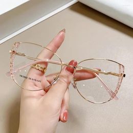 Sunglasses TR90 Retro Luxury Women Glasses Frame Alloy Cat Eyes Optical High Quality Eyeglasses Anti Blue Light Metal Pin Computer Goggles