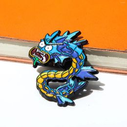 Brooches Cartoon Cute Cool Blue Dragon Carp Brooch Gyarado Pin Cosplay Props Fans Gift Backpack Cowboy For Men Women Jewellery
