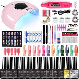 Nail Art Kits Ergonomic kit with LED nail light nail dryer for nail art semi permanent nail polish acrylic nail kit for nail extension T240510
