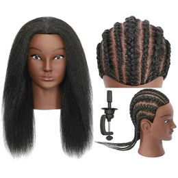 Mannequin Heads 14 inch Headdoll human model head 100% real hair for beauty purposes doll hairdresser hairstylist training and Practise Q240510
