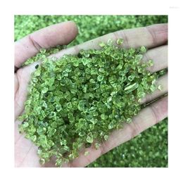 Decorative Figurines Natural Polished Peridot Chip Crystal Healing Stones For Home Decor