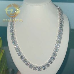 Fashion Rapper 13Mm Moissanite Diamond Tennis Sier Solid Back Iced Out Hip Hop Jewelry Necklace Chain