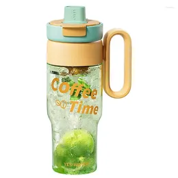 Water Bottles Ice Cream Cup Sports Straw Plastic Large Capacity Coffee With Handle Portable Bottle Outdoor