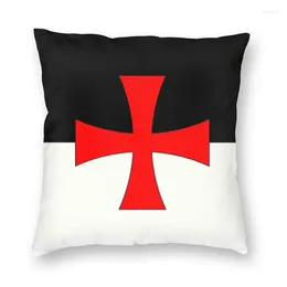 Pillow Personalised Knights Templar Flag Square Throw Case Decoration Mediaeval Warrior Crusades Cross Cover For Sofa