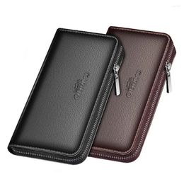Wallets Fashion PU Leather Long Wallet Men Large Capacity Coin Purse Zipper Card Bag Money Outdoor Holder