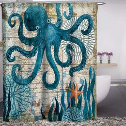 Shower Curtains Ocean Animal Landscape Waterproof Polyester Blackout Draperies Window Solid Grommet With Hooks