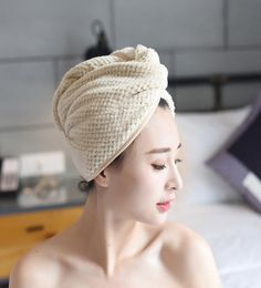 Microfiber Bath Towel Hair Dry Quick Drying Lady soft shower cap hat for lady man Turban Head Wrap Bathing Tools2791053