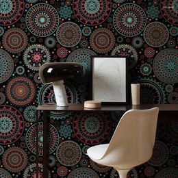 Wallpapers Bohemian Peel And Stick Wallpaper Kitchen Backsplash Self Adhesive Removable Waterproof Boho Floral Wall Covering