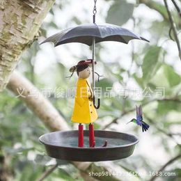 New Bird for Girls and Umbrellas. Bird Feeder Metal Handicraft Garden Decoration Pendant