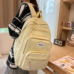 School Bags Multi Pocket College Student Backpack Female Large Capacity Laptop Bag Kawaii Travel Bookbag Fashion Nylon Women