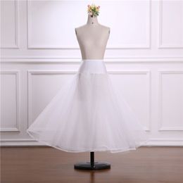 A-line Long Tulle Petticoats for Wedding Dress Crinoline Petticoat Underskirt One Layer Hoop Knitted White Skirt Rockabilly 314t