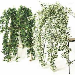 Decorative Flowers 1pcs 80cm Mini Artificial Green Plants Hanging Ivy Leaves Rose Leaf Vine DIY Home Garden Wall Party Wedding Decoration