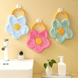 Towel 1pcs Thickened Flower Shape Hand Creative Kitchen Coral Fleece Home Bathroom Soft Child Quick Cartoon Hangable Bath