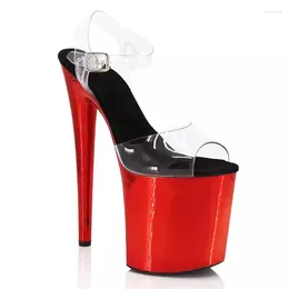 Sandals 20CM/8inches PVC Upper Fashion Sexy Exotic High Heel Platform Party Women Modern Pole Dance Shoes MA020