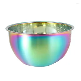 Kitchen Storage -Strainer Basket Rice Stainless Steel Washing Philtre Strainer Colourful Sieve Drainer Gadget