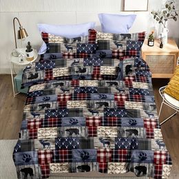 Bedding Sets Rustic Print Set Soft Comfortable Duvet Cover For Bedroom Guest Room (1 2 Pillowcases Without Core)