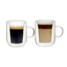 Mugs Set Of 2 6 Ounce Heat Resistant Borosilicate Glass Coffee Mug For Latte Tea Cup 180ml