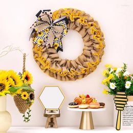 Decorative Flowers 14.96" Front Door Welcome Wreath Round Outdoor Decors Summers Spring