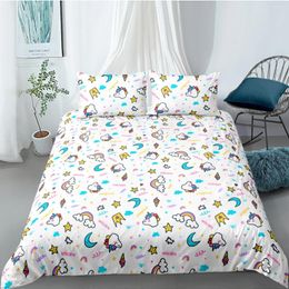 Bedding Sets 3D Duvet Cover Set Quilt Pillow Cases Full Double Single Size Alone The Wildebeest Printing Design Bedclothes