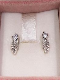 Sparkling Angel Wing Stud Earrings Authentic 925 Sterling Silver Studs Fits European Style Studs Jewelry Andy Jewel 298501C015753267