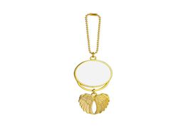 Heat Sublimation Car Ornament Decorations Party Favour Angel Wings Shape Blank Transfer Printing Pendant Keychain Keyring Auto 7362667