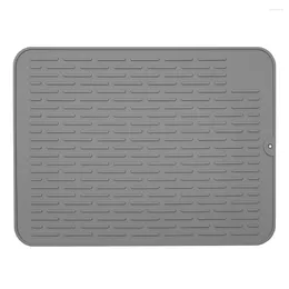 Table Mats Silicone Dish Mat Drying Kitchen Counter 40cm X 30cm Fast Heat Resistant Multifunctional Durable.