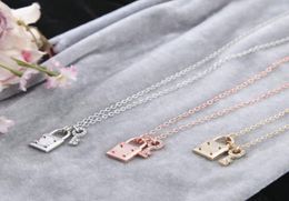 3Colors Hot Brand Tone Lock Pendant M Full Rhinestone Plated Gold Pendant Necklace K Letter Necklace Logo Gift7742156