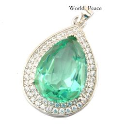 Designer Jewellery Tiffanyjewelry New Design Silver Pendant Green Spinel Stone Necklaces Natural Stone Designer Jewellery Woman 463