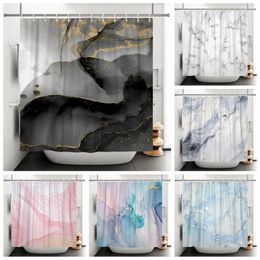 Shower Curtains Abstract Marble Texture Curtain Luxurious Minimalist Home Decoration Polyester Fabric Bathroom With Hooks