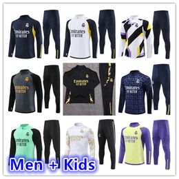 2024 2025 Real Madrid tracksuit training suit kit VINI JR BELLINGHAM 23/24/25 real Madride Long Sleeves men kids football sportswear chandal futbol survetement