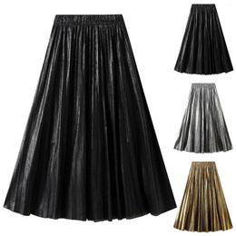 Skirts For Women Trendy Summer Mid Length Skirt A Line High Waisted Pleated Daily Costume Half Women'S Clothing