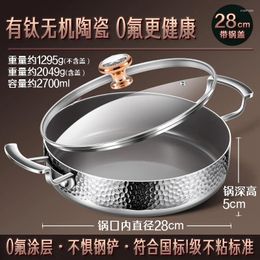 Pans Seafood Cooking Pot Non Stick Steak Frying Pan Home Uncoated Wok Cookware Stainless Steel Steamer Pots And