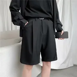 Men's Shorts Summer Mens Black Straight Fit Knee-Length Casual Short Suit Pants