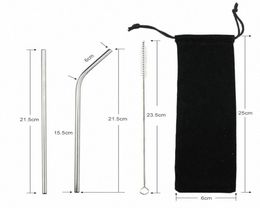 2020 2020 New Fashion Reusable Metal Drinking Straws 4304 Stainless Steel Sturdy Bent Straight Drinks Straw Bar Accessor8874434