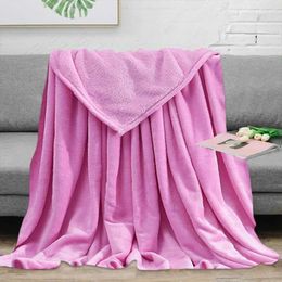 Blankets Breathable Blanket Luxurious Polyester Fibre Soft Solid Colour Sleeping Wear Resistant Easy-care Bedding Option