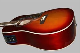 Very beautiful new cherry electric guitar Acoustic guitar with free shipping from china