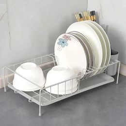 Kitchen Storage Dish Drying Rack Drainboard Racks With Removable Utensil Holder And Knife Bathroom Slots Drainer