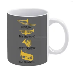 Mugs Funny Trombone Gift Marching Band Concert Band-Funny Types Of Trombones White Mug Good Quality Print 11 Oz Coffee C