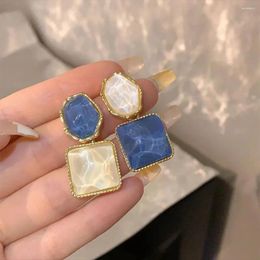 Dangle Earrings ZX Fashion Irregular Geometric Drop For Women Blue White Mixed Colour Statement Wholesale Jewellery Party Gifts