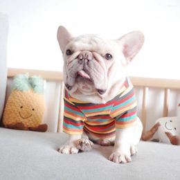 Dog Apparel Warm Sweater Jacket Coat Small Pet Clothes Stripe Base Shirt High Collar Puppy Outfit Suit Supplies
