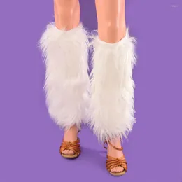 Women Socks White Fashion Soft Leg Warmer Warm Sock Faux Fur Leggings