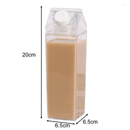 Water Bottles Transparent Milk Carton Bottle Portable And Reusable Clear Plastic For Juice Tea Choose From Different Capacities