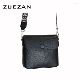 Shoulder Bags 2 Straps Women Genuine Leather Messenger Bag Female Flap Natural Cowhide Cross-body A591