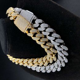 Yss Jewellery Hip Hop Bling Iced Out 19mm Diamond Cuban Link Chain Necklace Men